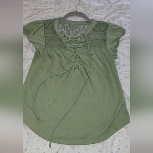 No Bounderies Green Blouse